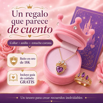 CrownLove™ – Combo Corona Encantada con Collar y Anillo