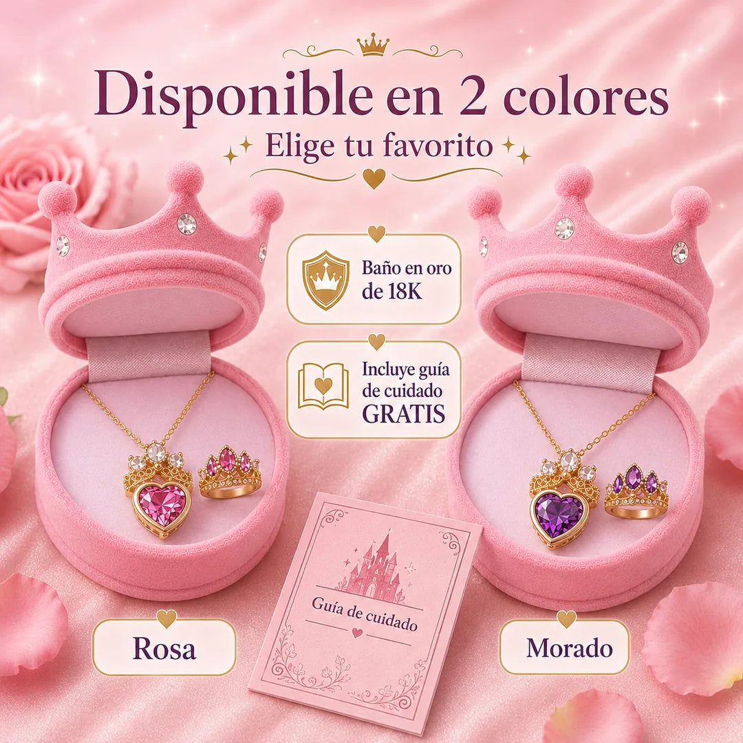 CrownLove™ – Combo Corona Encantada con Collar y Anillo