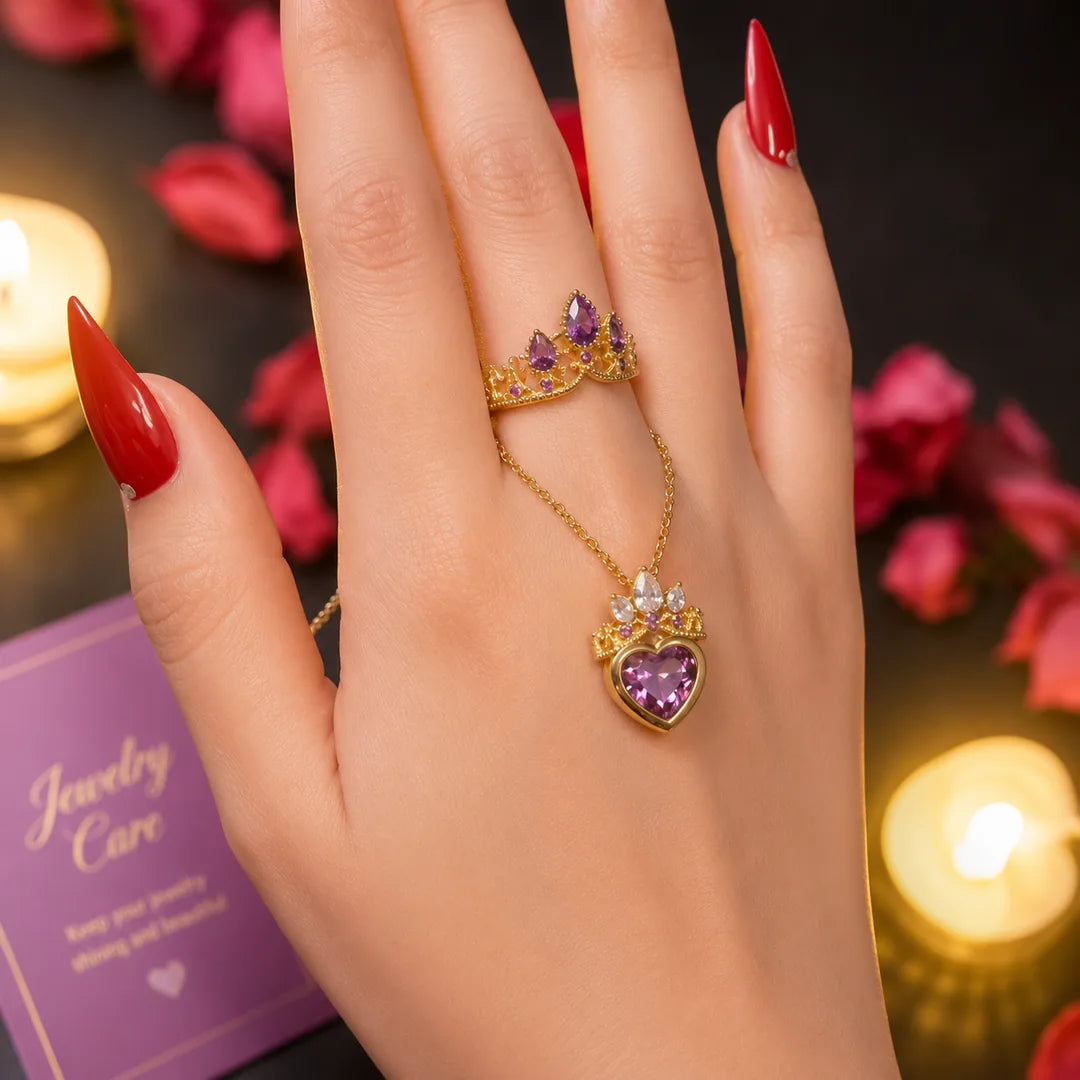 CrownLove™ – Combo Corona Encantada con Collar y Anillo