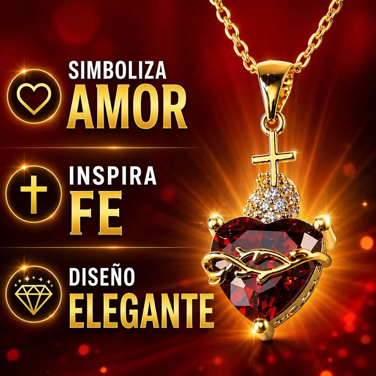 COLLAR DEL SAGRADO CORAZON DE JESÚS + ENVÍO GRATIS