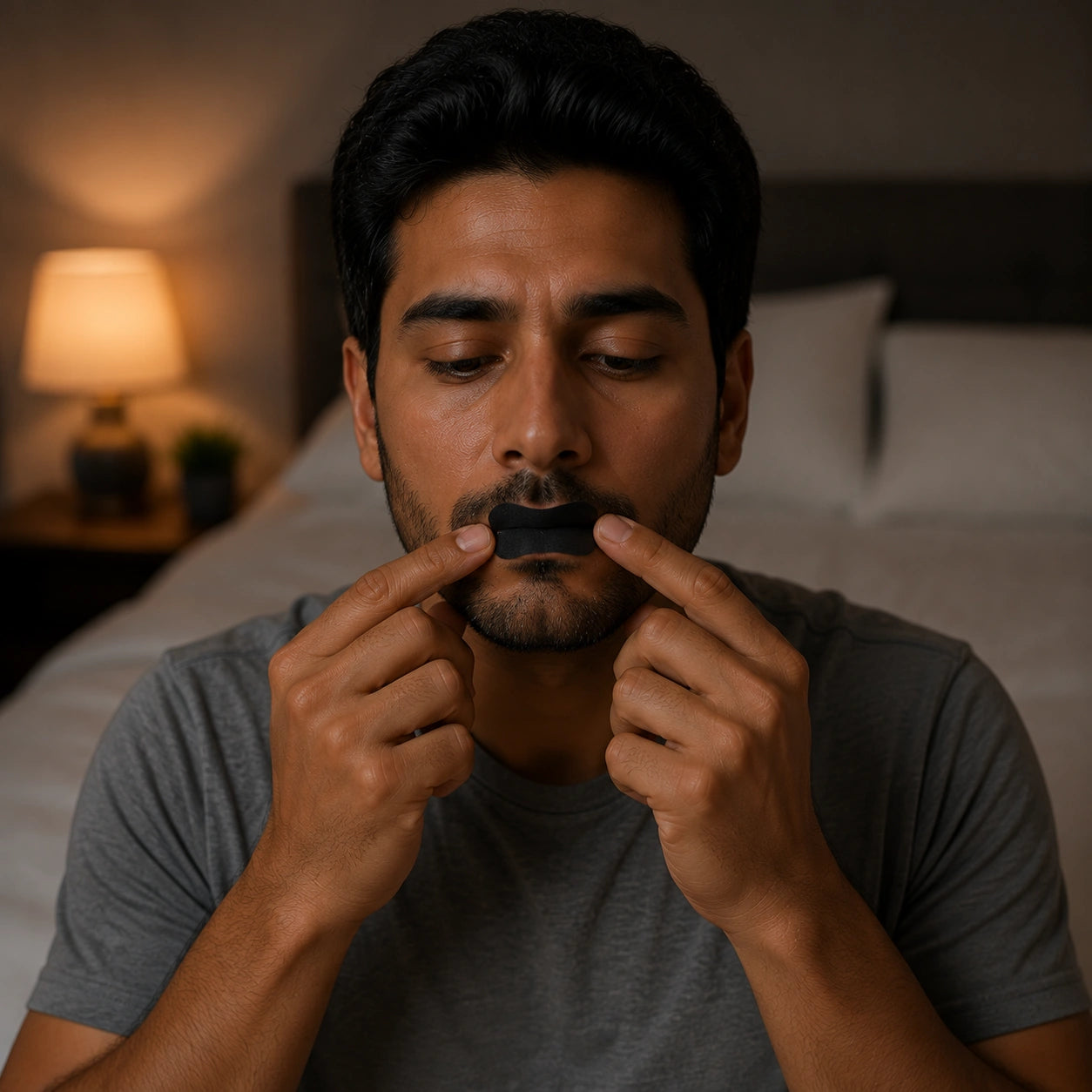 Aplicar la cinta sobre los labios